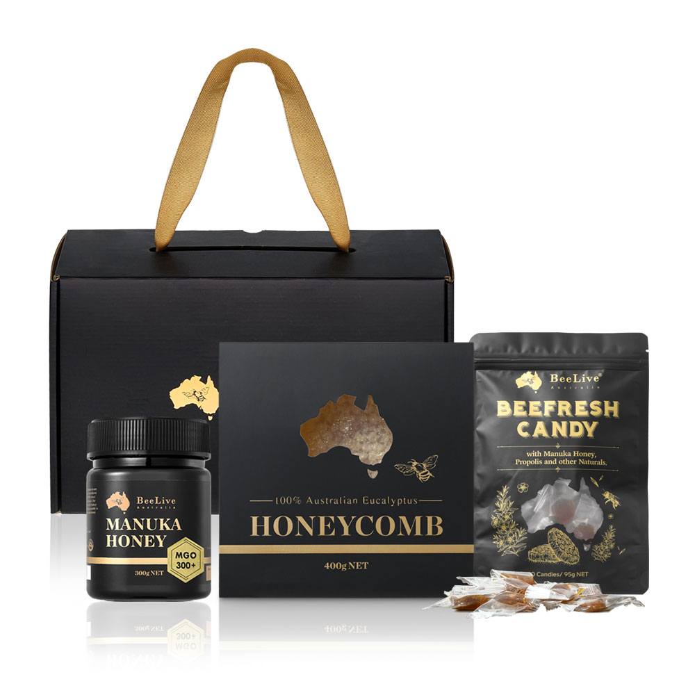 [빠른배송] 100% 호주산 빌리브 마누카 꿀 허니콤400g&병꿀 선물세트 MGO300