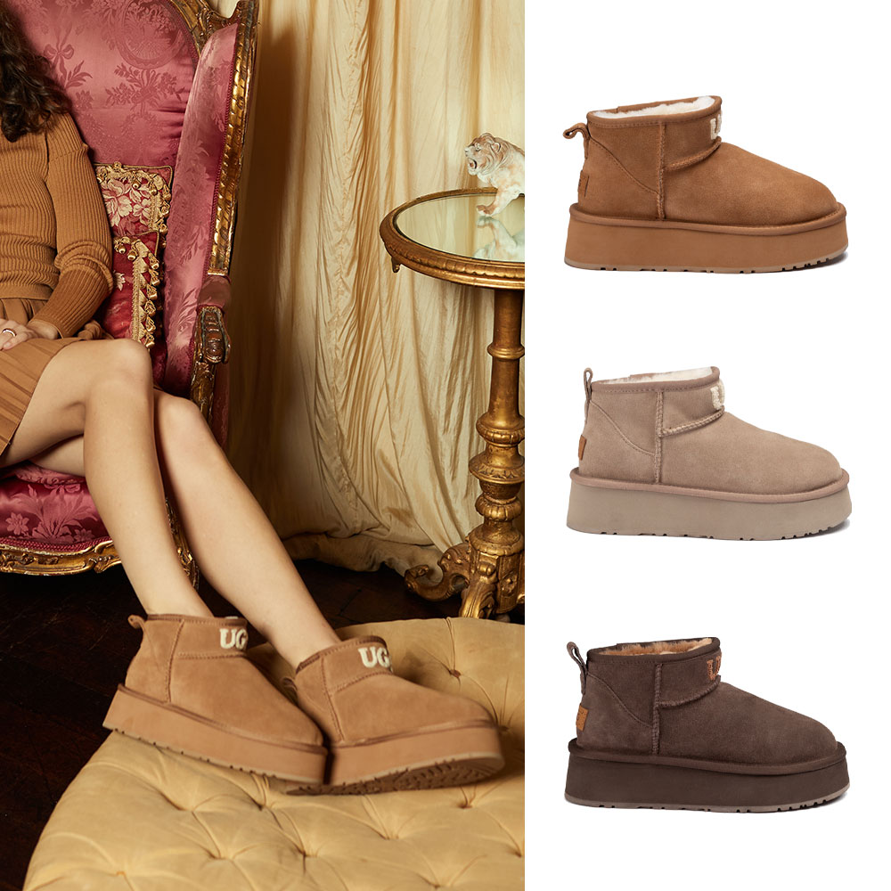 [무료배송] 호주정품 오즈웨어 어그 클래식 플랫폼 니트로고 울트라 미니 부츠OZWEAR UGG OB658PL