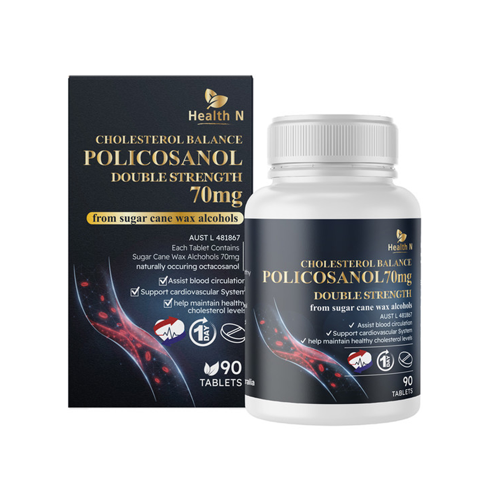 [무료배송] 헬스엔 콜레스테롤 발란스 폴리코사놀 더블 스트렝스 70mg 90정
