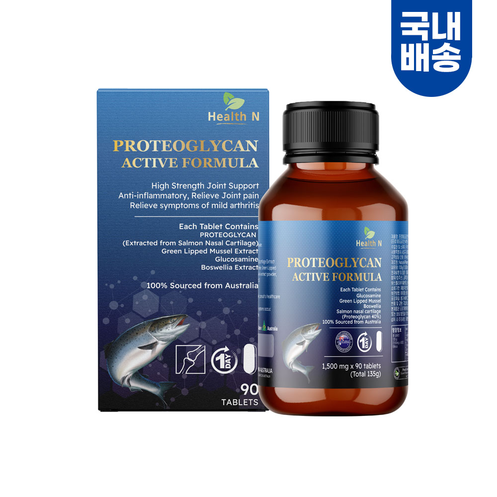 [국내배송] 헬스엔 프로테오글리칸 연어코 연골 90정 / 관절 연골 건강
